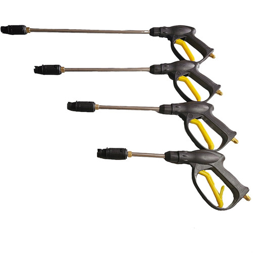 لنس و تفنگی و دسته کارواش 3 تکه 80 سانتی با لوله و نازل رزوه فلزی