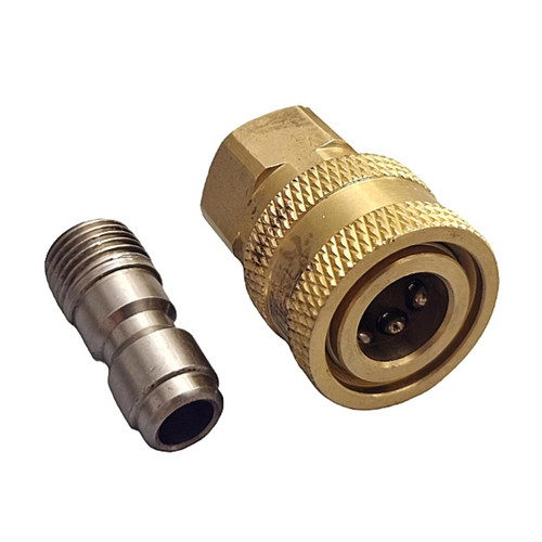 کوپلینگ برنجی ایتالیایی اصلی کارواش ۱/۴ بهمراه نری فیتینگی رودنده بسته 2 عددی