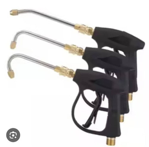 لنس و تفنگی مدل کوپلینگی رزوه شلنگخور کوچک با لوله سرکج نازل سرخود۴۰ سانتی ۹۰ درجه با یک عدد نازل اضافی